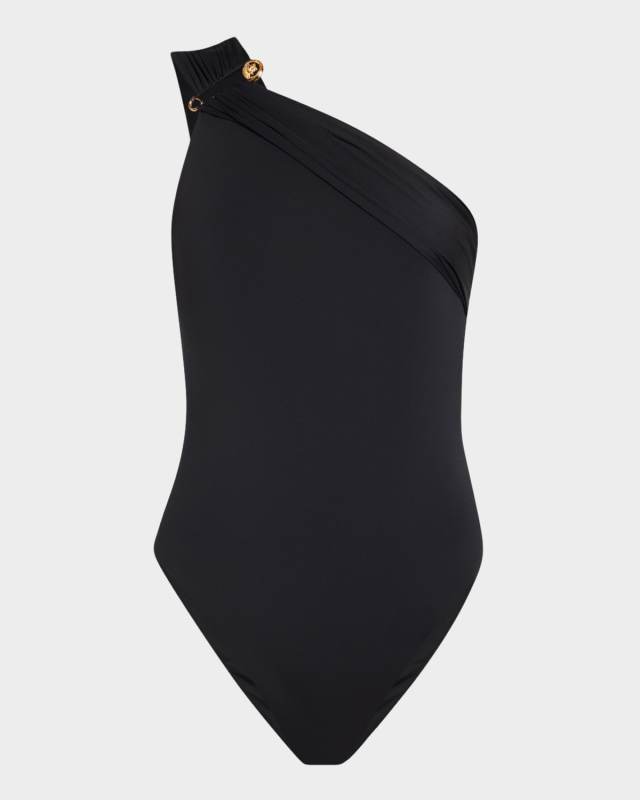 Medusa Safety Pin Asymmetric One-Piece Swimsuit